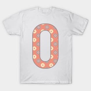 MONOGRAM LETTER O PINK FLORAL TYPOGRAPHY DESIGN T-Shirt